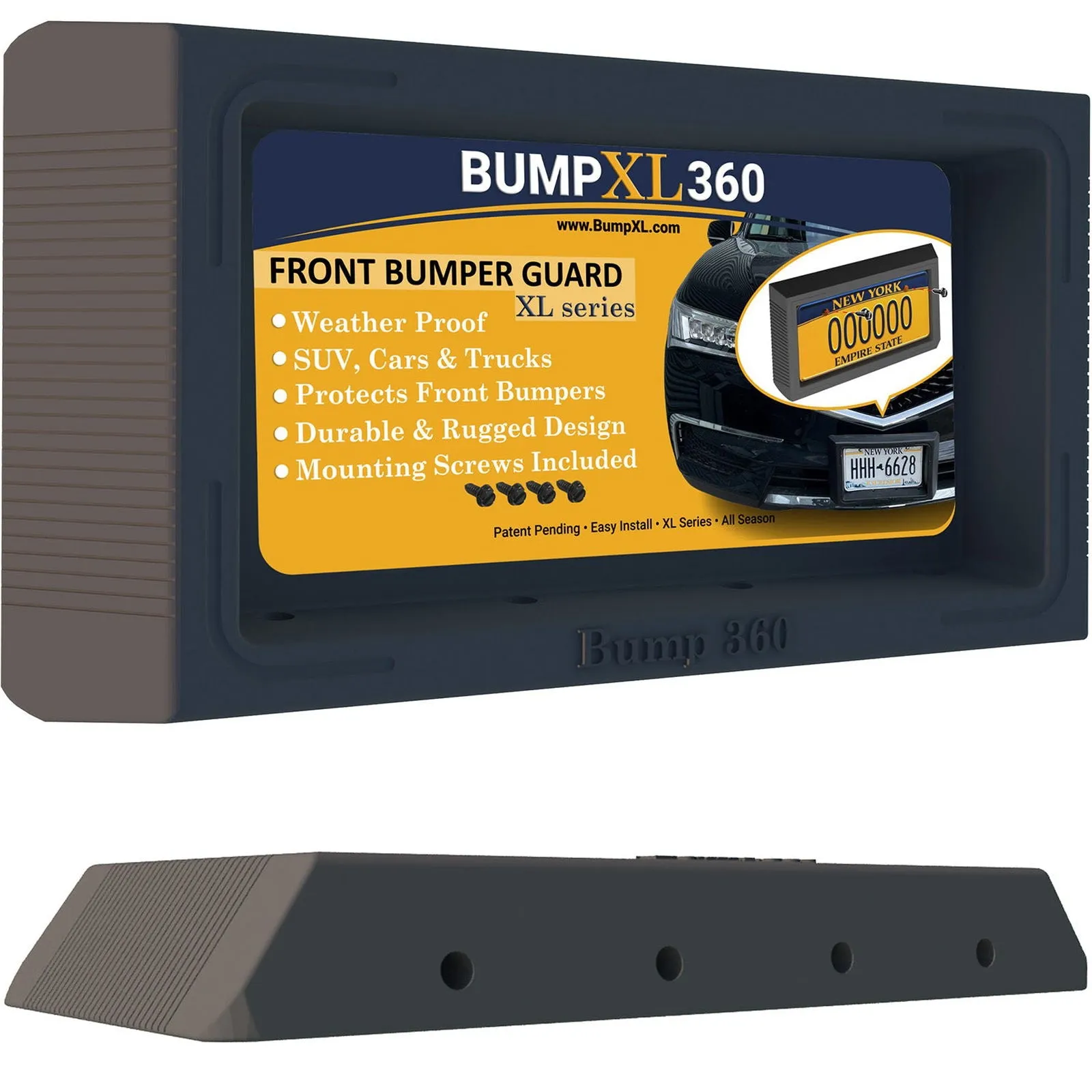 Front License Plate Bumper Guard - BumpXL Protector – XL Bump Protection for Cars, SUV’s, Vans & Trucks